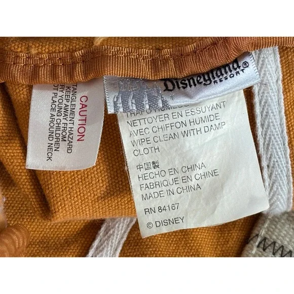 Disneyland Resort Mickey Mouse Canvas Tote Bag Orange Embroidered Large - Picture 10 of 10